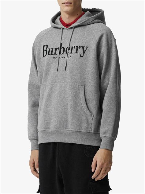 burberry embroidered hoodie grey|burberry hoodie vintage.